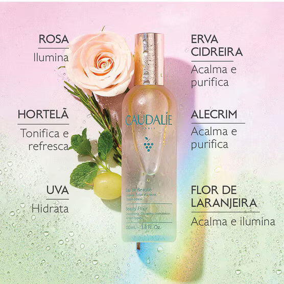Bruma facial multifuncional caudalie água de beleza