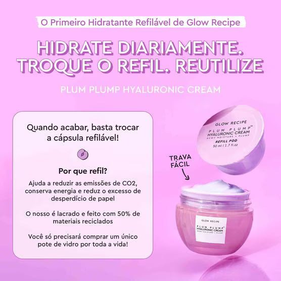 Hidratante facial glow recipe plum plump