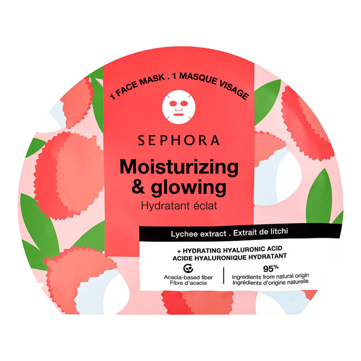 Máscara facial em tecido sephora collection ácido hialurônico + extrato de frutas e plantas